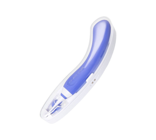 Сиреневый двусторонний вибромассажер Hyphy с клиторальным стимулятором - 21,6 см.