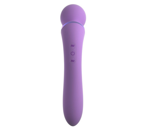 Фиолетовый двусторонний вибростимулятор Duo Wand Massage-Her - 19,6 см.