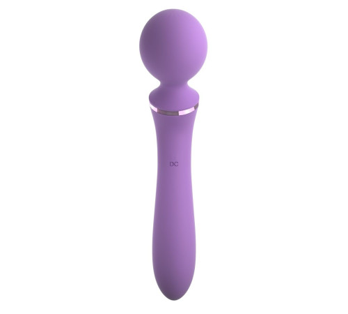 Фиолетовый двусторонний вибростимулятор Duo Wand Massage-Her - 19,6 см.