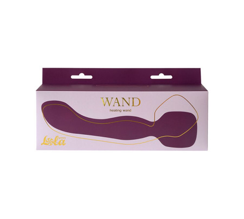 Фиолетовый двусторонний вибромассажер Heating Wand с нагревом - 22 см.
