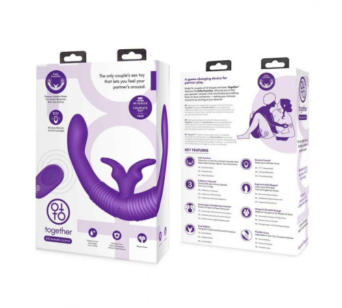 Фиолетовый двусторонний вибратор Together - 35,6 см.