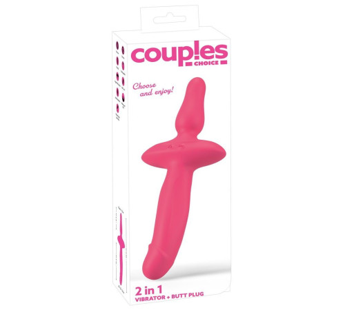 Розовый двусторонний вибратор 2in1 Vibrator   Butt Plug