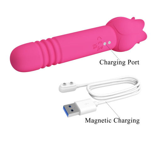 Розовый двусторонний вибратор Chaley