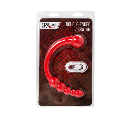 Красный двусторонний вибратор - 35 см.