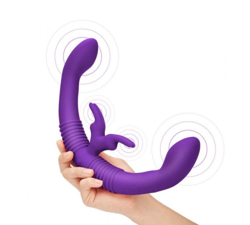 Фиолетовый двусторонний вибратор Together - 35,6 см.