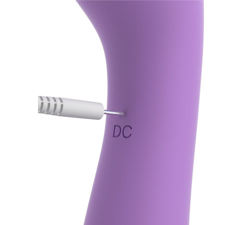 Фиолетовый двусторонний вибростимулятор Duo Wand Massage-Her - 19,6 см.