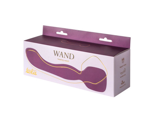 Заказать Фиолетовый двусторонний вибромассажер Heating Wand с нагревом - 22 см.