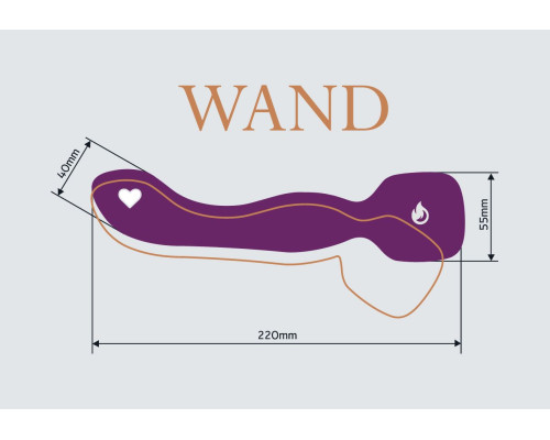 Заказать Фиолетовый двусторонний вибромассажер Heating Wand с нагревом - 22 см.