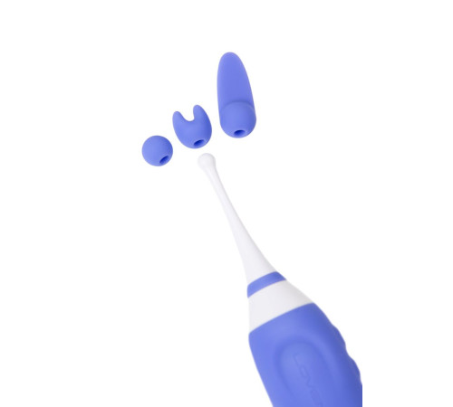 Сиреневый двусторонний вибромассажер Hyphy с клиторальным стимулятором - 21,6 см.