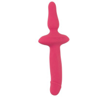 Розовый двусторонний вибратор 2in1 Vibrator   Butt Plug