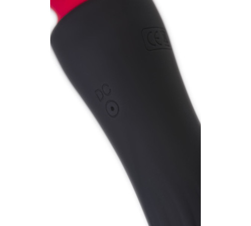 Черно-красный двусторонний вибромассажер Black Red - 21 см.