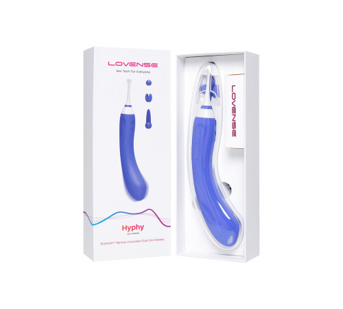 Сиреневый двусторонний вибромассажер Hyphy с клиторальным стимулятором - 21,6 см.