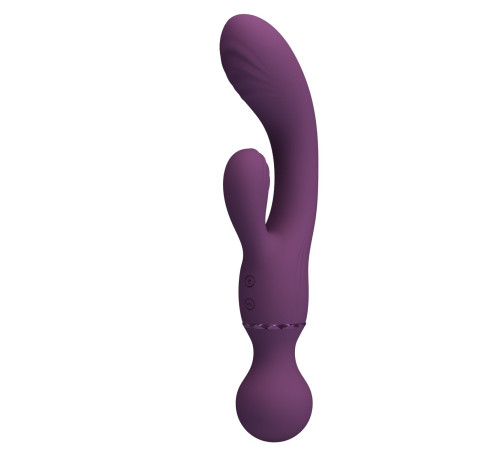 Сливовый двусторонний вибратор 2-в-1 All Rounder - кролик и wand