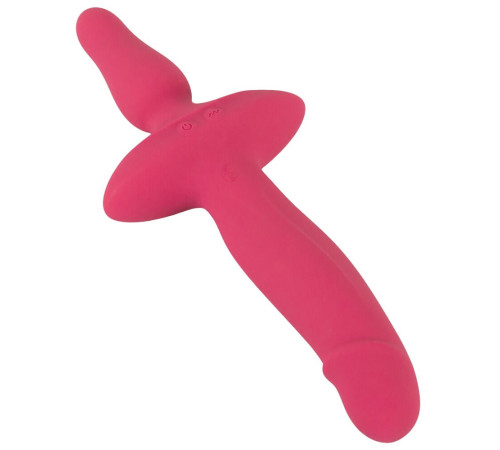 Розовый двусторонний вибратор 2in1 Vibrator   Butt Plug