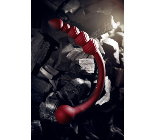 Красный двусторонний вибратор - 35 см.