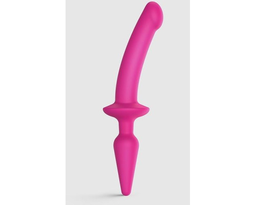 Заказать Розовый двусторонний фаллоимитатор Strap-On-Me Dildo Plug-In Switch size S