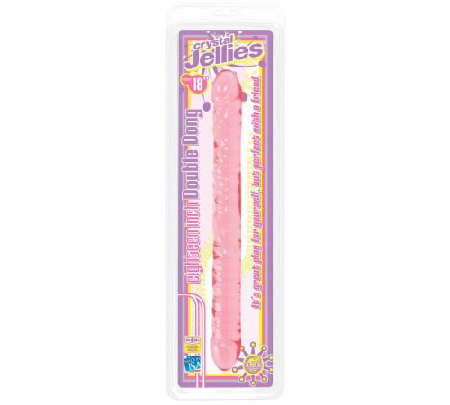 Розовый двухголовый фаллоимитатор Crystal Jellies - 45,7 см. Розовый двухголовый фаллоимитатор Crystal Jellies - 45,7 см.