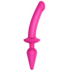 Ярко-розовый двусторонний фаллоимитатор Switch Plug-In Semi-Realistic Size L