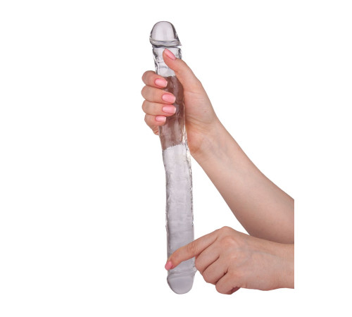 Прозрачный двусторонний фаллоимитатор Infinity - 33,5 см.