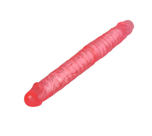 Розовый двусторонний гнущийся фаллоимитатор - 36 см.