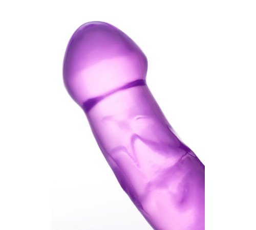 Фиолетовый двухсторонний фаллоимитатор с вибропулей - 35 см.