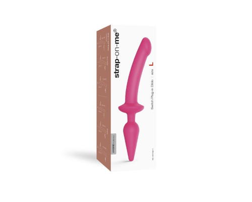 Заказать Розовый двусторонний фаллоимитатор Strap-On-Me Dildo Plug-In Switch size S