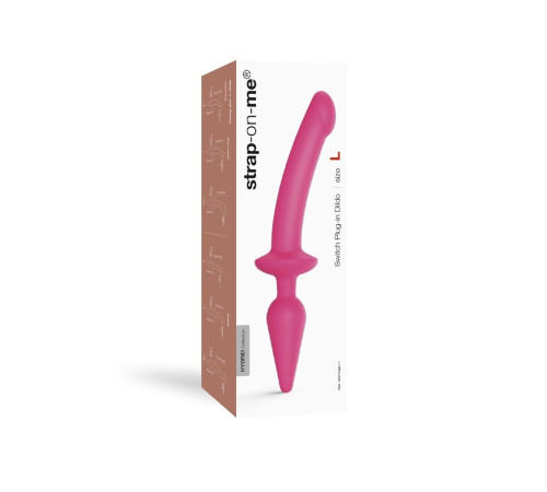 Розовый двусторонний фаллоимитатор Strap-On-Me Dildo Plug-In Switch size S Розовый двусторонний фаллоимитатор Strap-On-Me Dildo Plug-In Switch size S