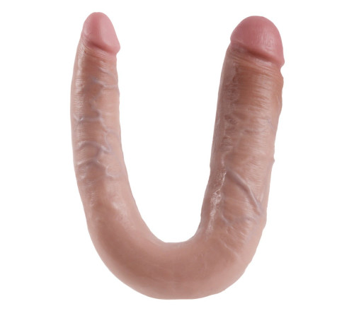 Телесный двусторонний фаллоимитатор U-Shaped Large Double Trouble - 44,4 см. Телесный двусторонний фаллоимитатор U-Shaped Large Double Trouble - 44,4 см.