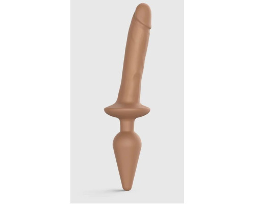 Заказать Карамельный двусторонний фаллоимитатор Strap-On-Me Dildo Plug-In Switch size L