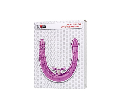Фиолетовый двухсторонний фаллоимитатор с вибропулей - 35 см.