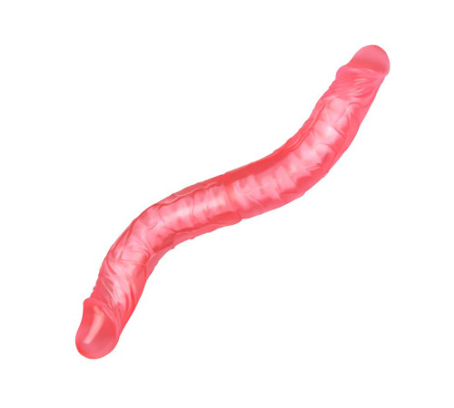 Розовый двусторонний гнущийся фаллоимитатор - 36 см.