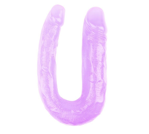Фиолетовый двусторонний фаллоимитатор Hi-Rubber - 34 см. Фиолетовый двусторонний фаллоимитатор Hi-Rubber - 34 см.