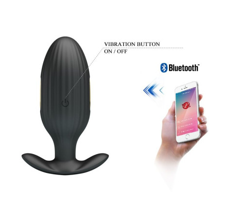 Черная анальная вибропробка с электростимуляцией Jefferson - 9,2 см.