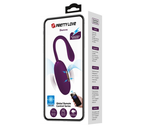 Фиолетовое виброяйцо с электростимуляцией Doreen