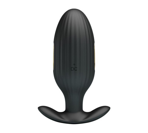 Черная анальная вибропробка с электростимуляцией Jefferson - 9,2 см.