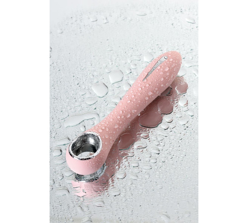 Розовый силиконовый вибратор с электростимуляцией GALVANI VIBE - 21 см.