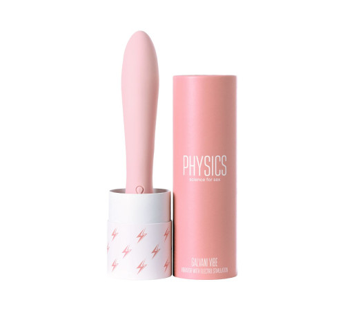 Розовый силиконовый вибратор с электростимуляцией GALVANI VIBE - 21 см.