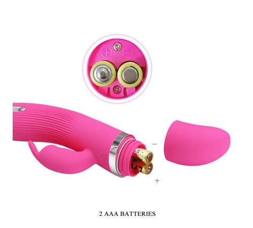 Розовый вибратор Ingram с электростимуляцией - 19,2 см.