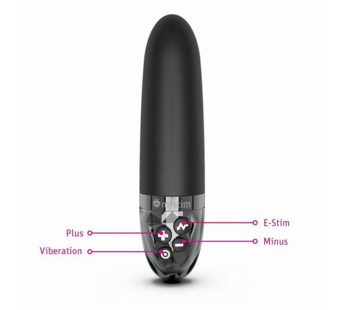 Черный вибратор с электростимуляцией Sleak Freak - 14 см.