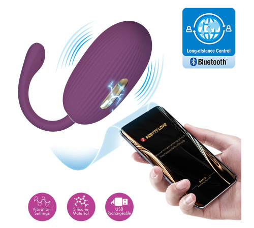 Фиолетовое виброяйцо с электростимуляцией Doreen