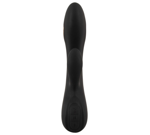 Черный вибратор-кролик с электростимуляцией E-Stim Rabbit Vibrator - 20,5 см.