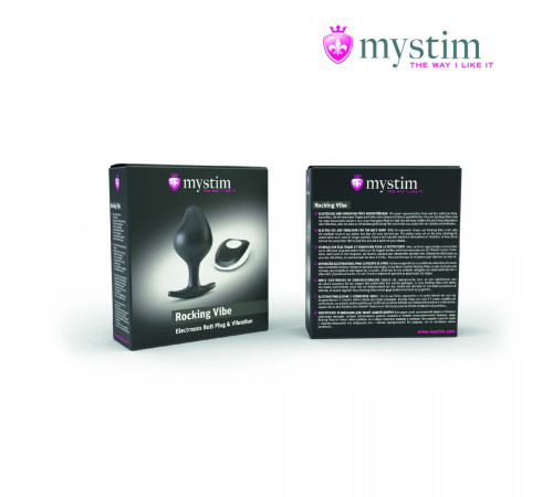 Черная пробка Mystim Rocking Vibe S с возможностью подключения к электростимулятору - 9,7 см.