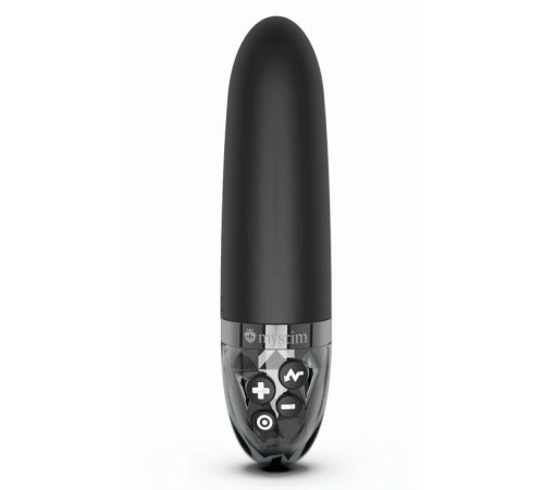 Черный вибратор с электростимуляцией Sleak Freak - 14 см.