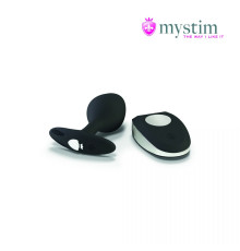 Черная пробка Mystim Rocking Vibe S с возможностью подключения к электростимулятору - 9,7 см.
