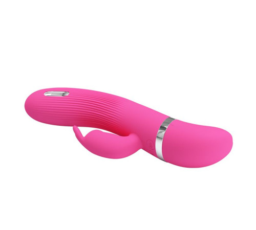 Розовый вибратор Ingram с электростимуляцией - 19,2 см.