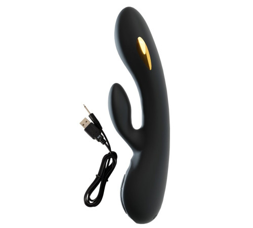 Черный вибратор-кролик с электростимуляцией E-Stim Rabbit Vibrator - 20,5 см.