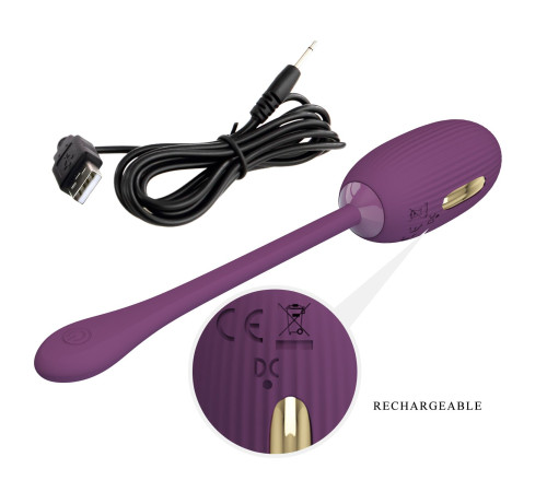 Фиолетовое виброяйцо с электростимуляцией Doreen