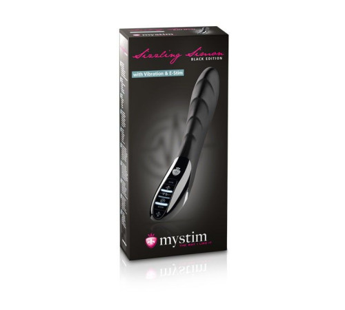 Вибратор с электростимуляцией Sizzling Simon Black Edition - 27 см.