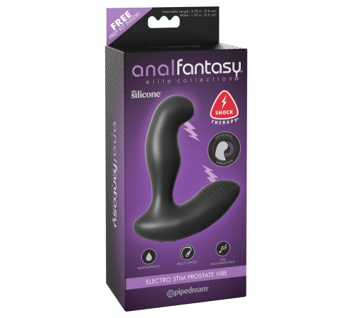 Черный массажер простаты Electro Stim Prostate Vibe с электростимуляцией - 13,3 см. Черный массажер простаты Electro Stim Prostate Vibe с электростимуляцией - 13,3 см.