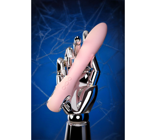 Розовый силиконовый вибратор с электростимуляцией GALVANI VIBE - 21 см.